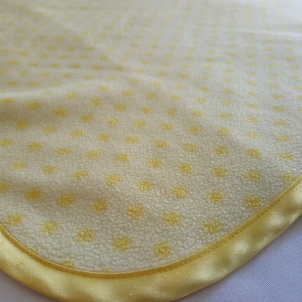 VTG Child‎ of Mine by Carter's Yellow Polka Dot Blue Teddy Fleece Baby Blanket